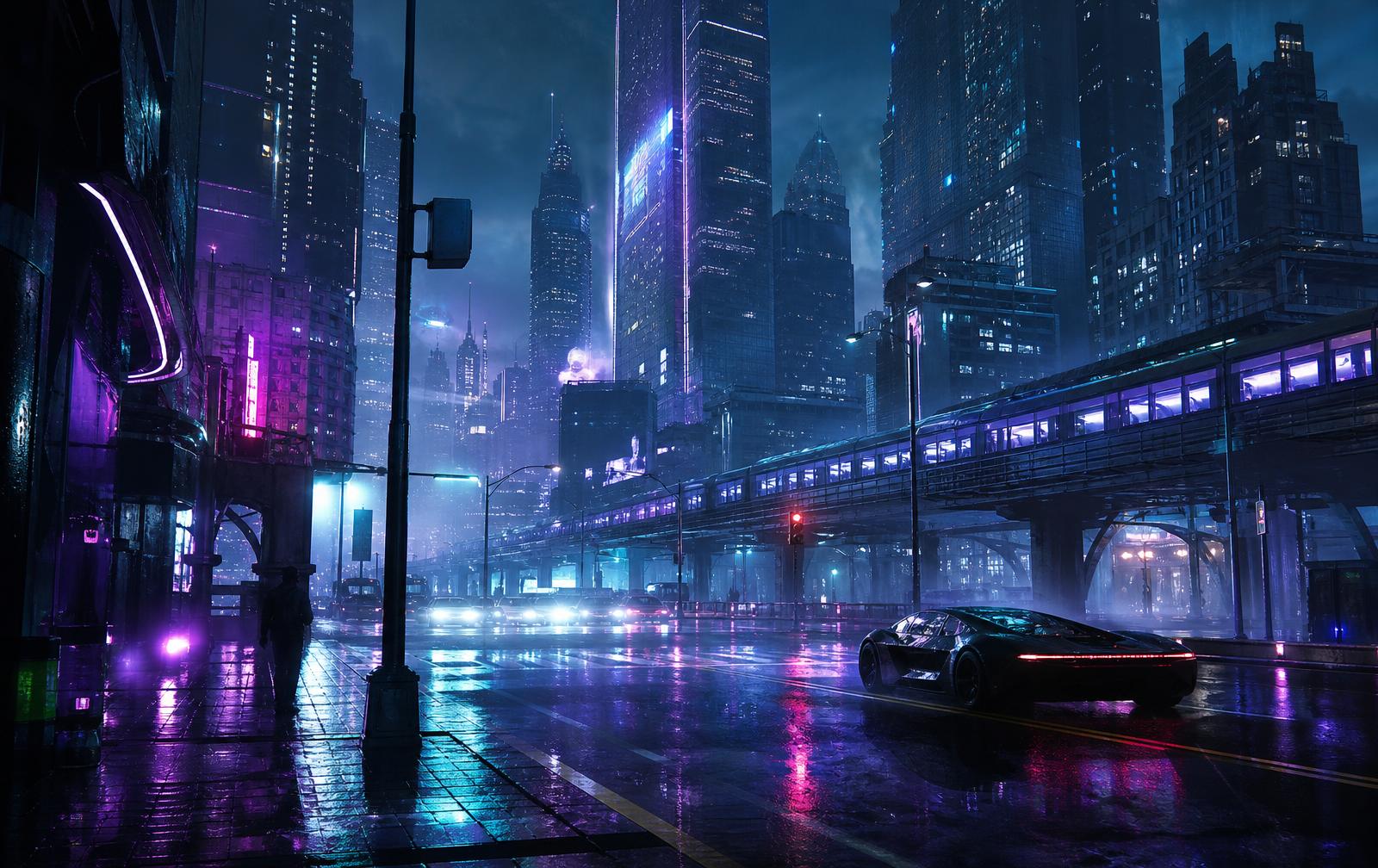 Real-time 3D galactic city rendered in Vibe Cody Game Studio